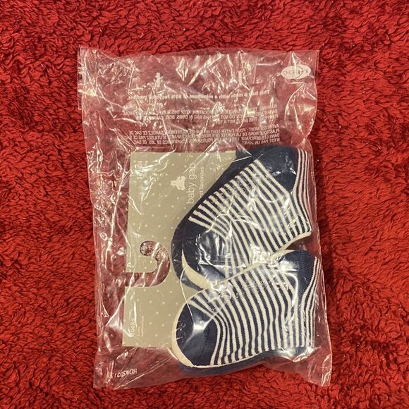 3pk. Baby Gap Teddy Bear Socks - Navy, White, Navy-striped - 12-24 mos. - NWT - Picture 6 of 6